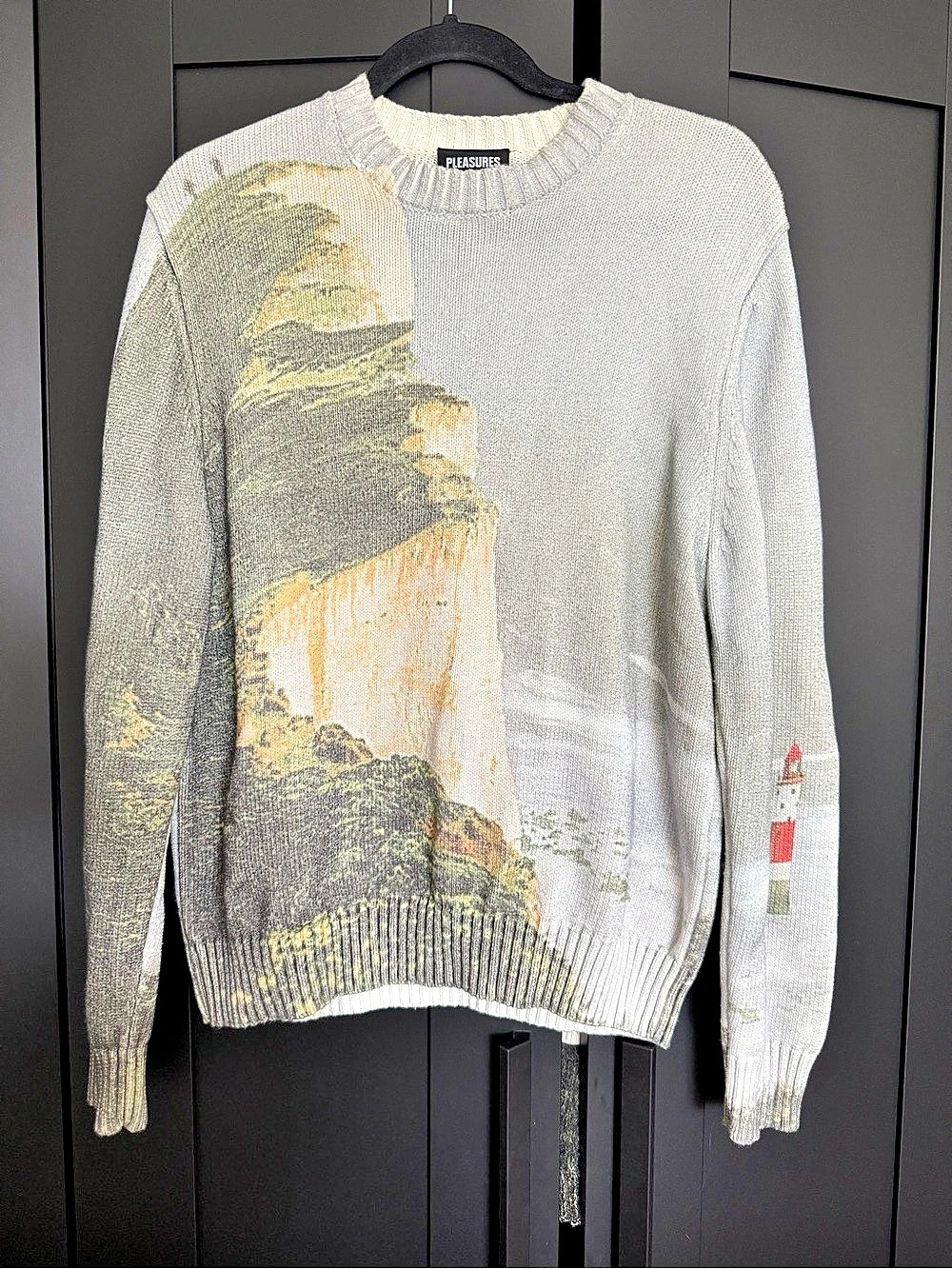 Pleasures Moon Sweater Abstract Graphic Crewneck Small